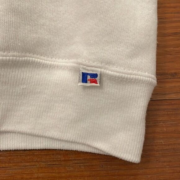 Russell Athletic Vintage 90s White Sweatshirt Adult Medium Made in USA - Picture 5 of 11